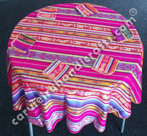 Fucshia round tablecloth